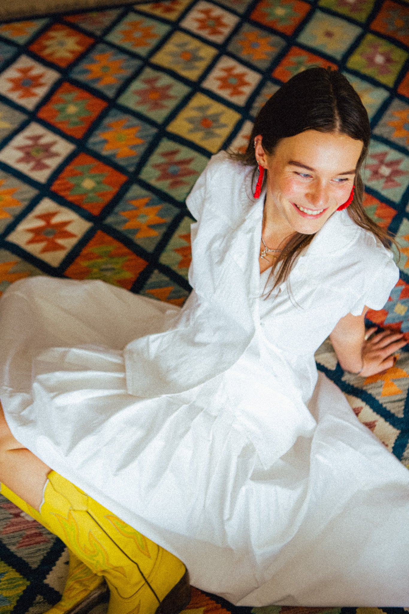 Silk Scrunchie Earrings - Red