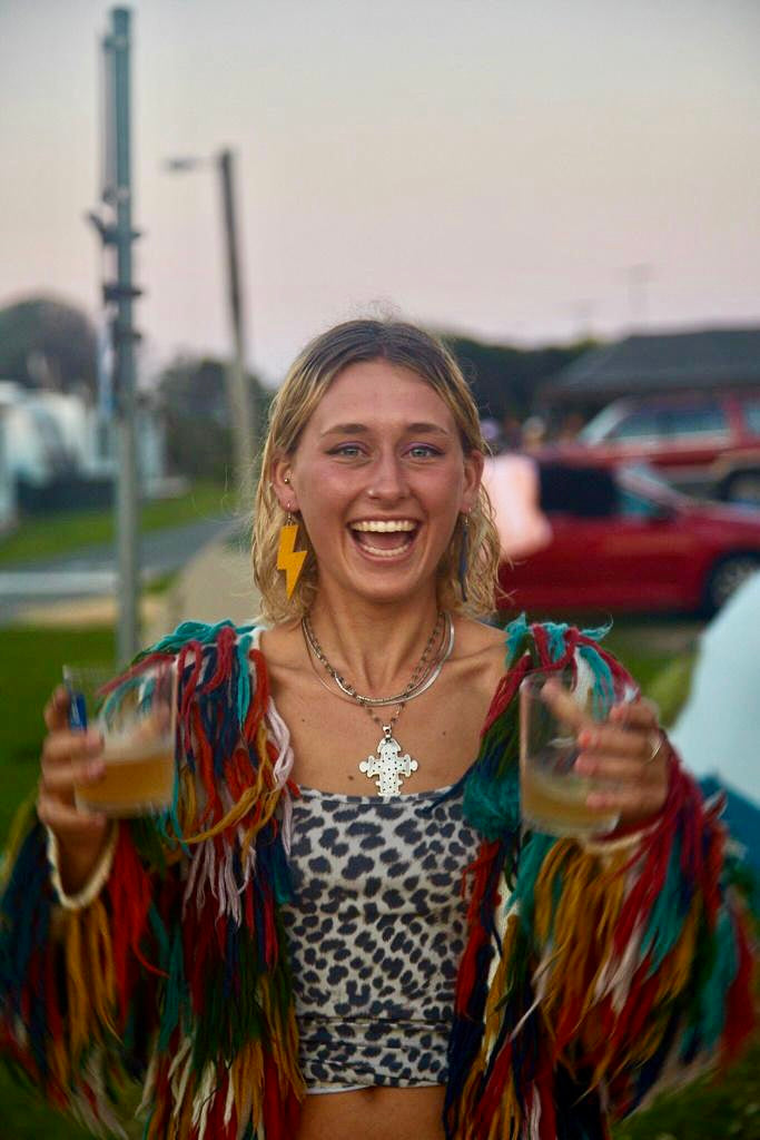 Leather Lightning Bolt Earrings