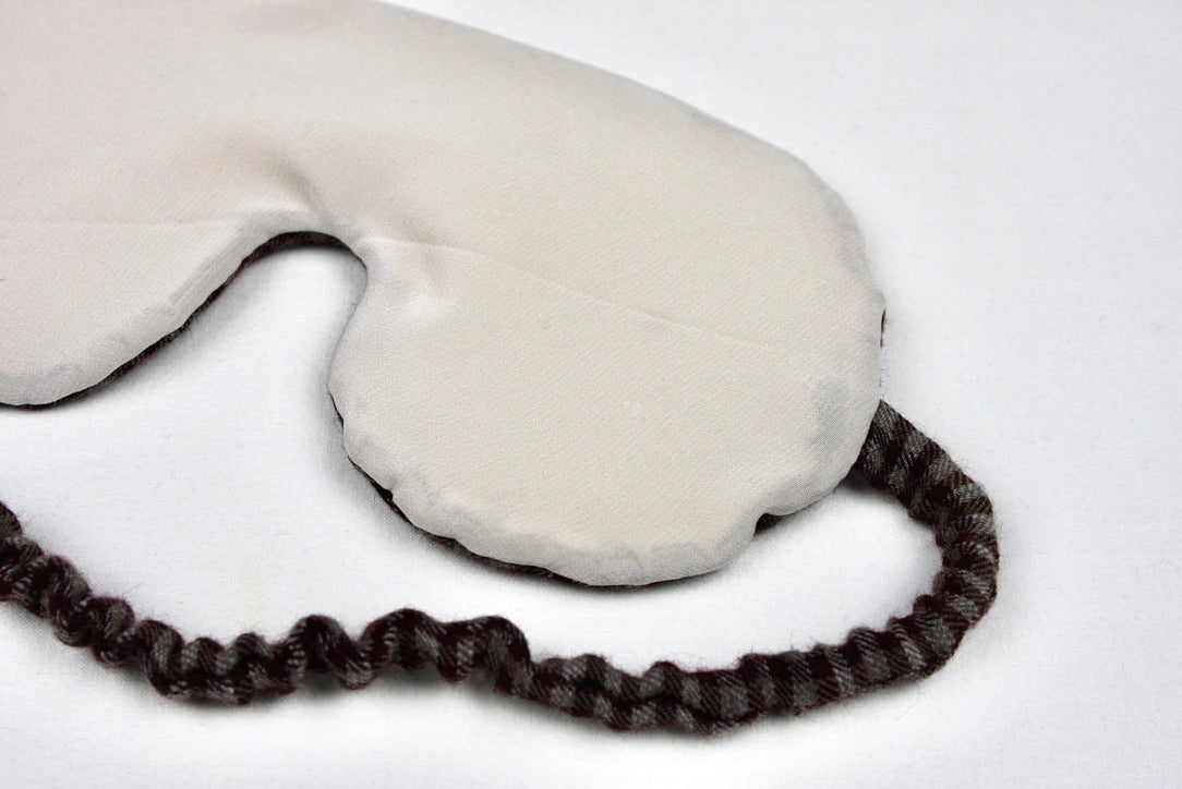 Gingham eye mask - wine red