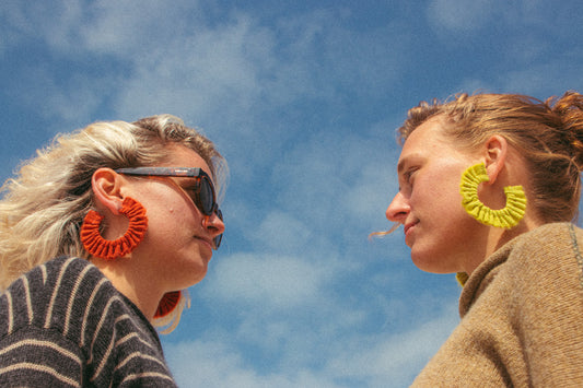 Mohair Scrunchie Earrings - Moss Green