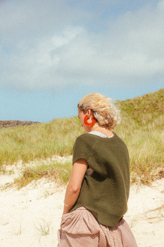 Mohair Scrunchie Earrings - Rust Orange