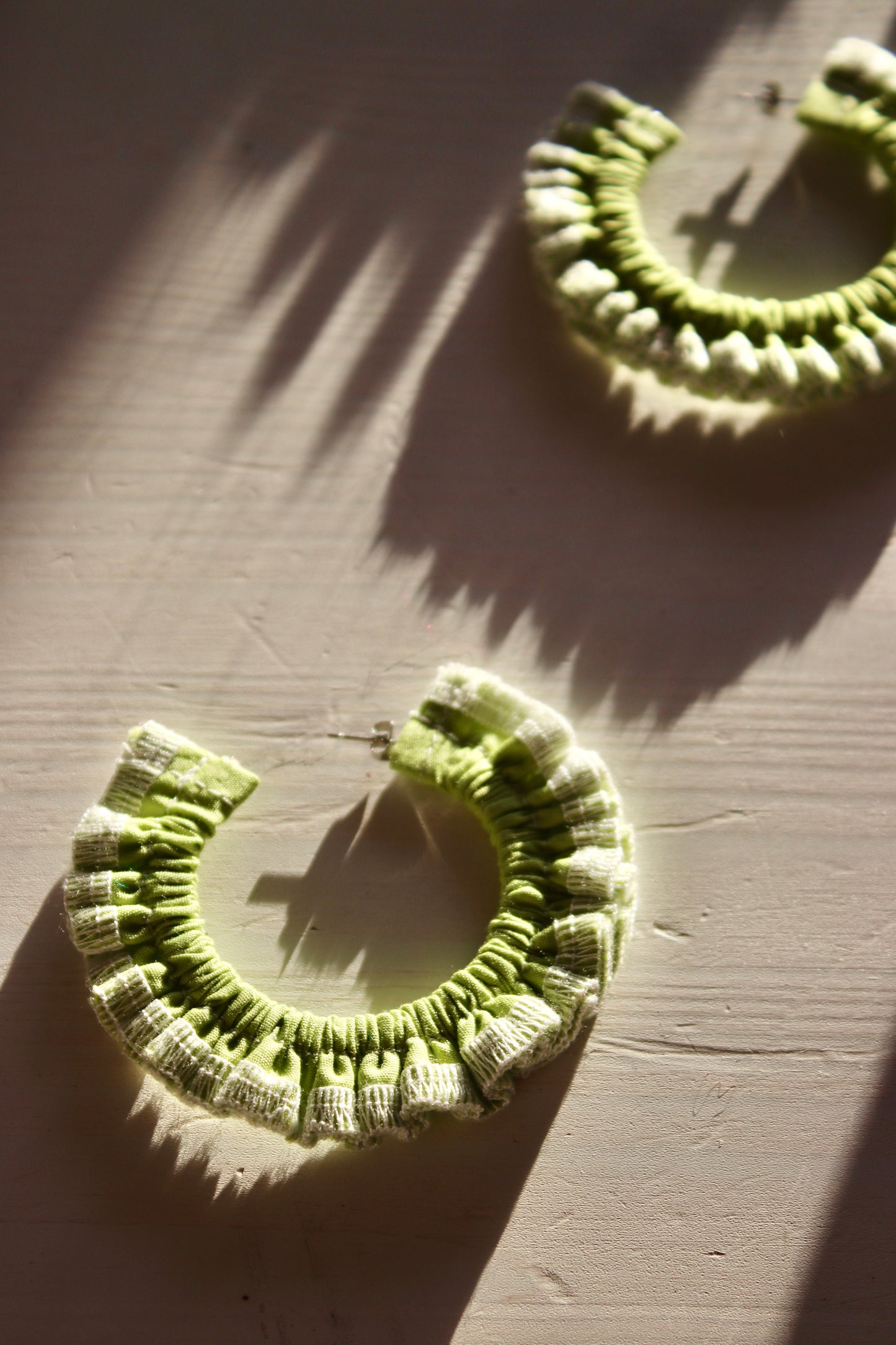 Pistachio Scrunchie Earrings - Large