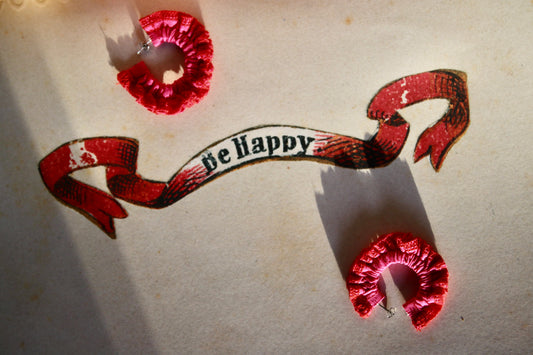 Pink Lady Scrunchie Earrings - Small