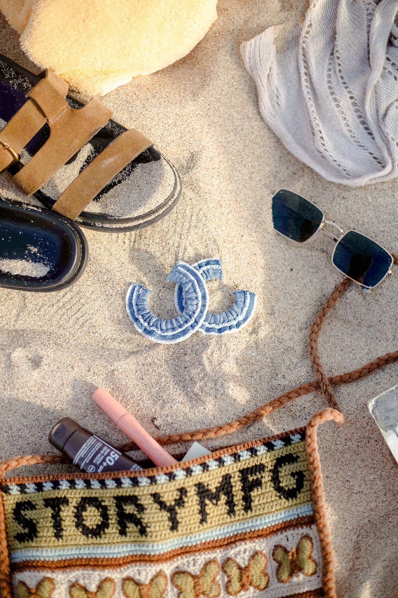 Denim Scrunchie Earrings