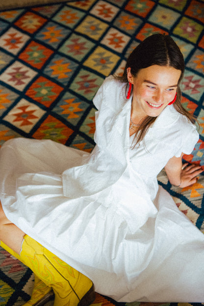 Silk Scrunchie Earrings - Red