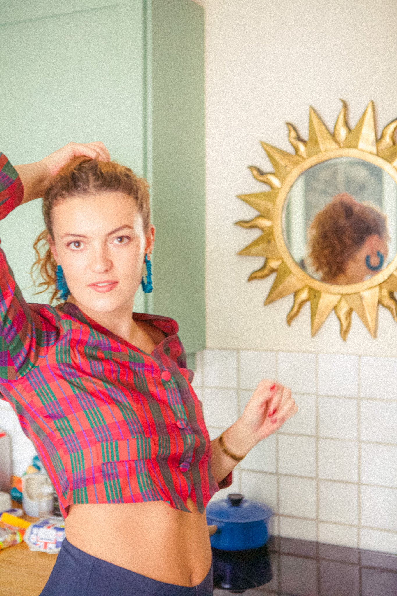 NEW - Silk Scrunchie Earrings - Teal