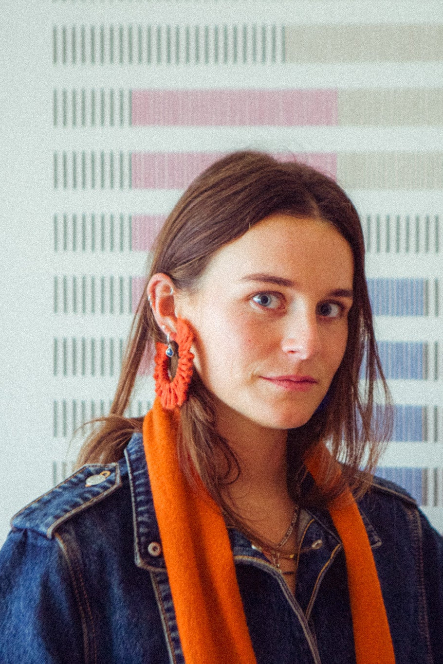 Mohair Scrunchie Earrings - Rust Orange