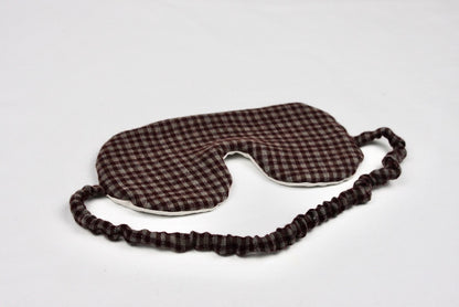 Gingham eye mask - wine red