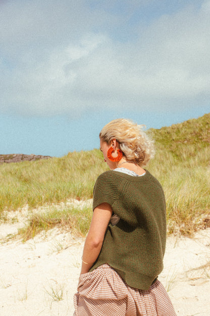 Mohair Scrunchie Earrings - Rust Orange