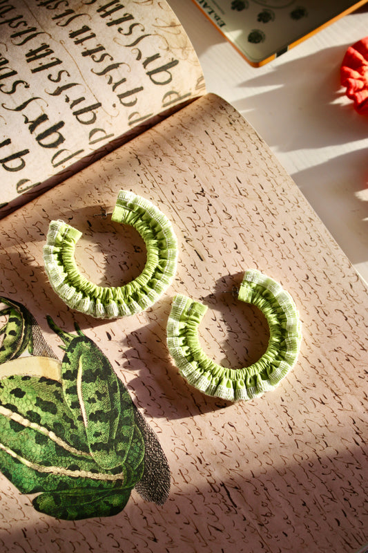 Pistachio Scrunchie Earrings - Large