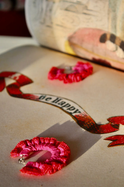 Pink Lady Scrunchie Earrings - Small