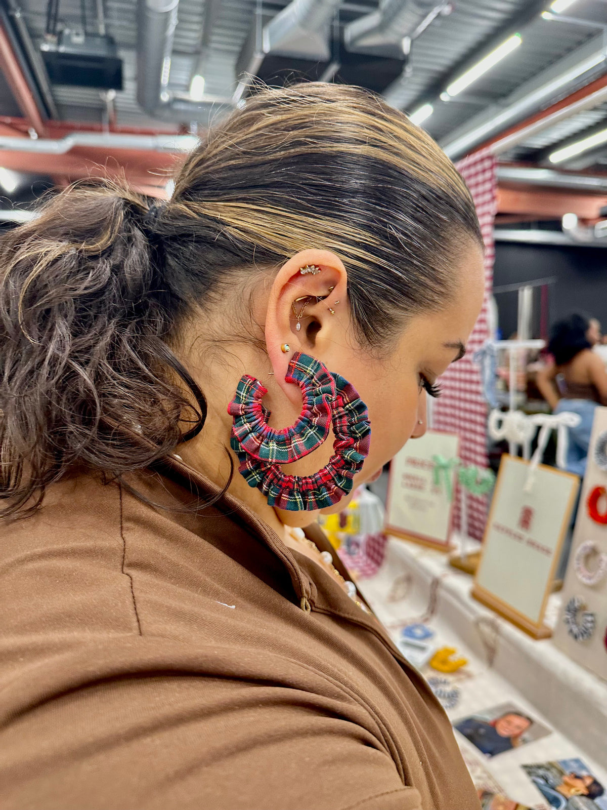 Tartan Scrunchie Earrings