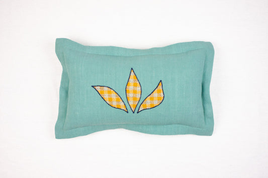Blue Leaf Cushion
